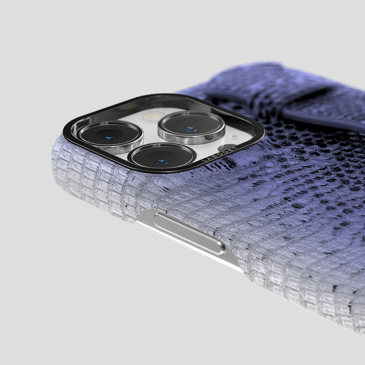 Navy-Blue iPhone 14 Pro Max Himalayan Lizard Strap Case with Black Metal -6 | Navy-Blue-Black
