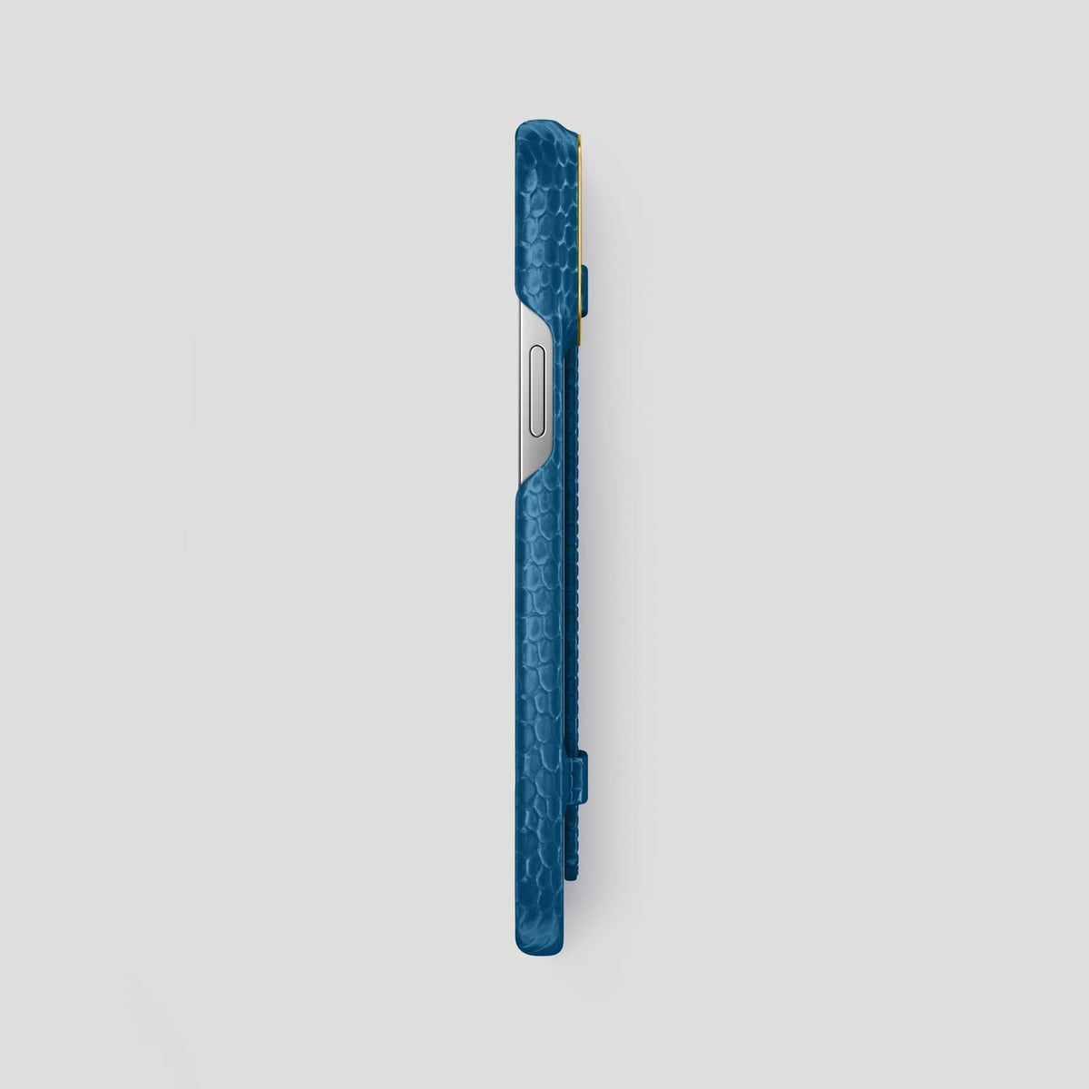 Blue iPhone 14 Pro Max Strap Case with Gold Metal -3 | Blue-Gold