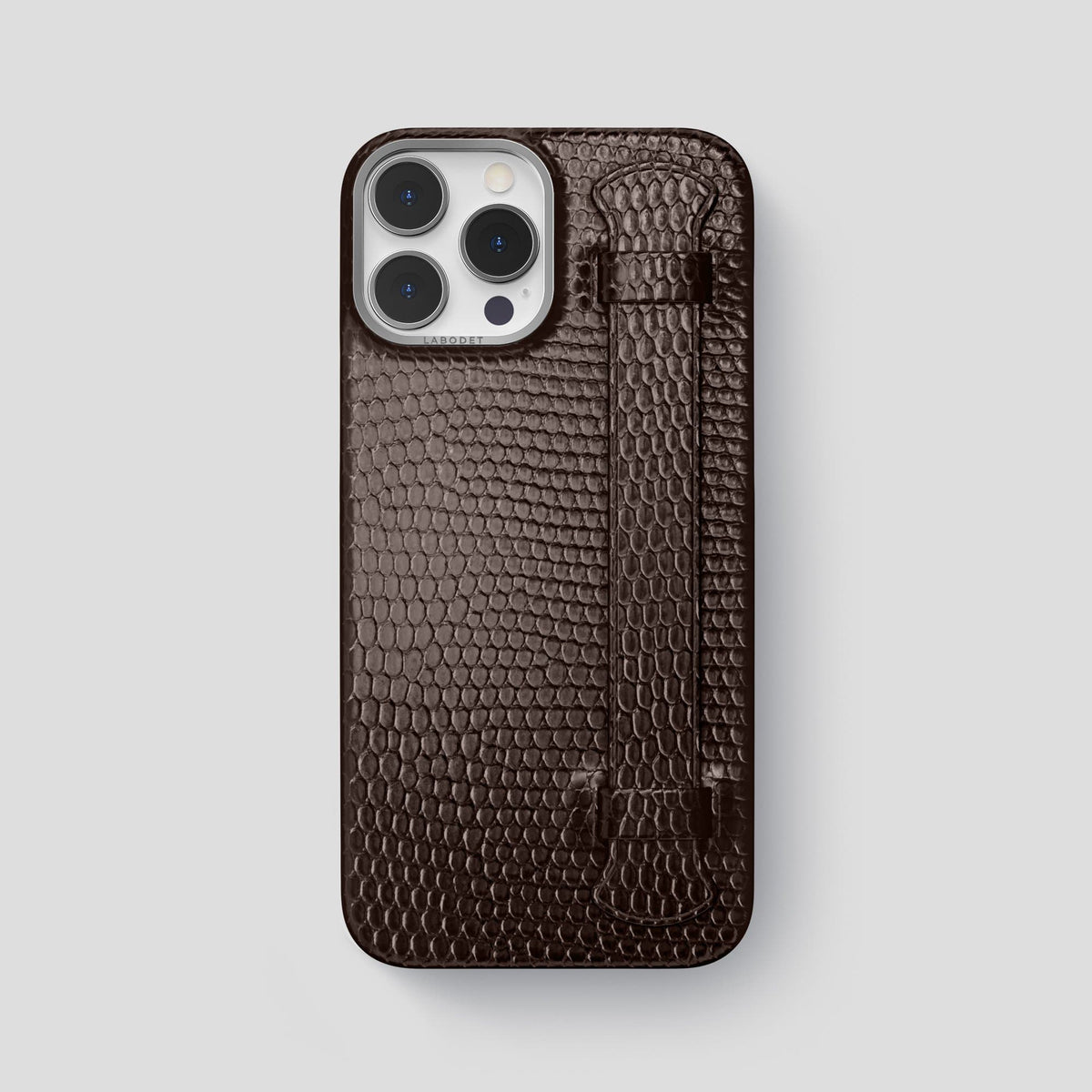Brown iPhone 14 Pro Max Strap Case with Steel Metal -1 | Brown-Steel