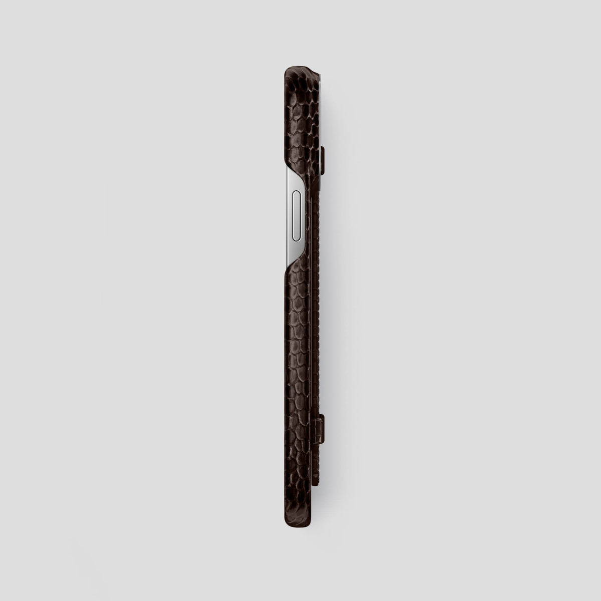 Brown iPhone 14 Pro Max Strap Case with Steel Metal -3 | Brown-Steel