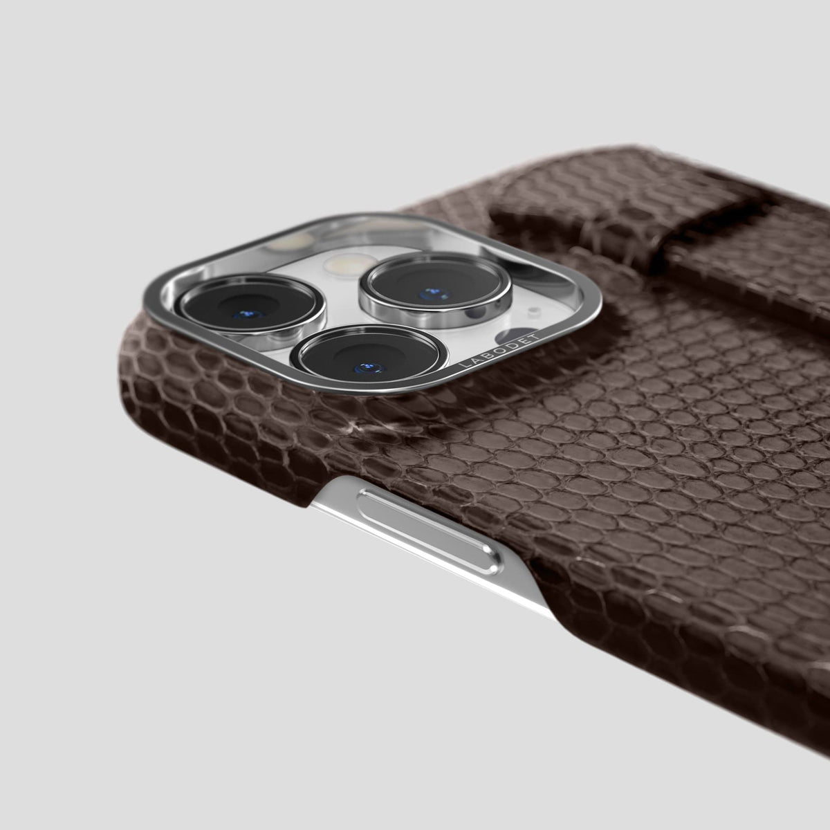 Brown iPhone 14 Pro Max Strap Case with Steel Metal -6 | Brown-Steel