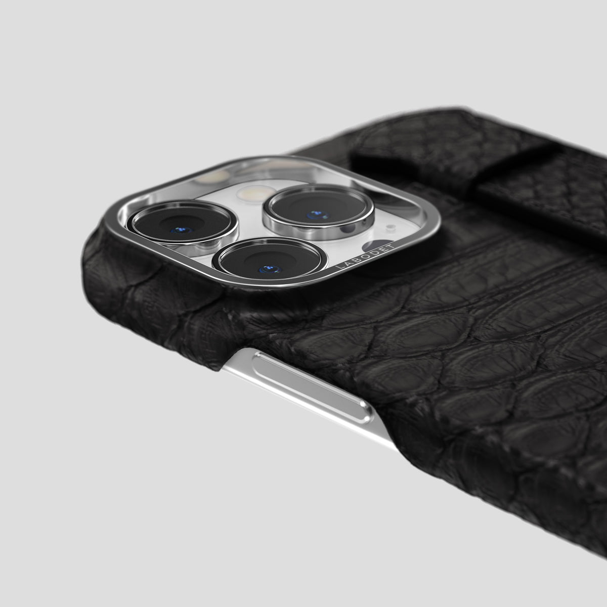 Black iPhone 15 Pro Max Handle Case Python with Steel Metal -6 | Black-Steel