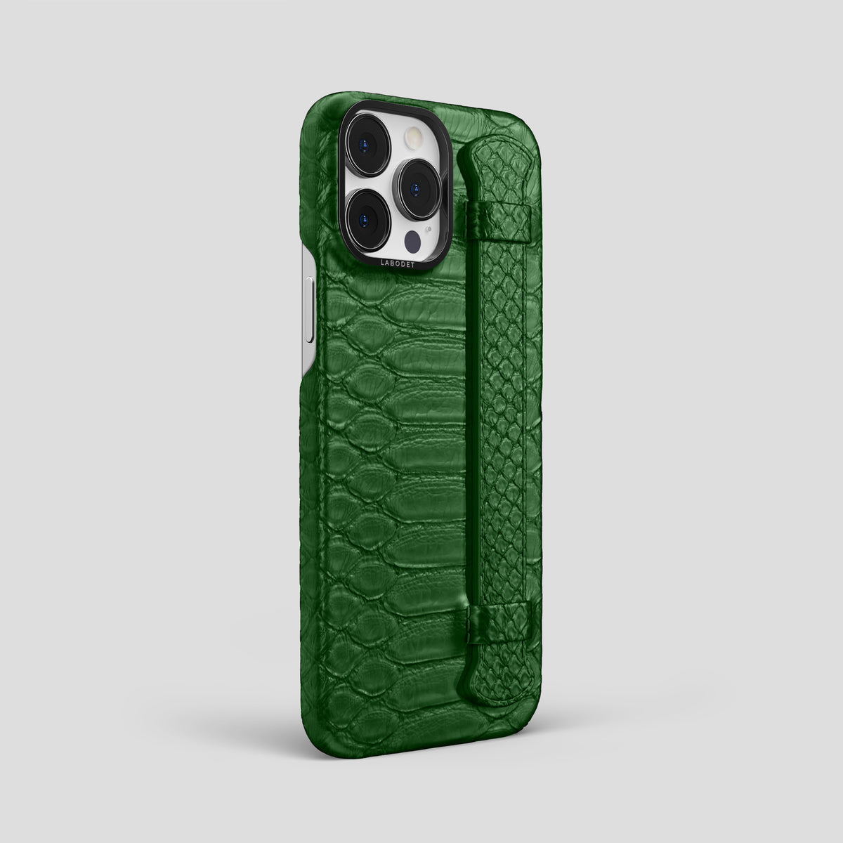 Green iPhone 15 Pro Max Handle Case Python with Black Metal -2 | Green-Black