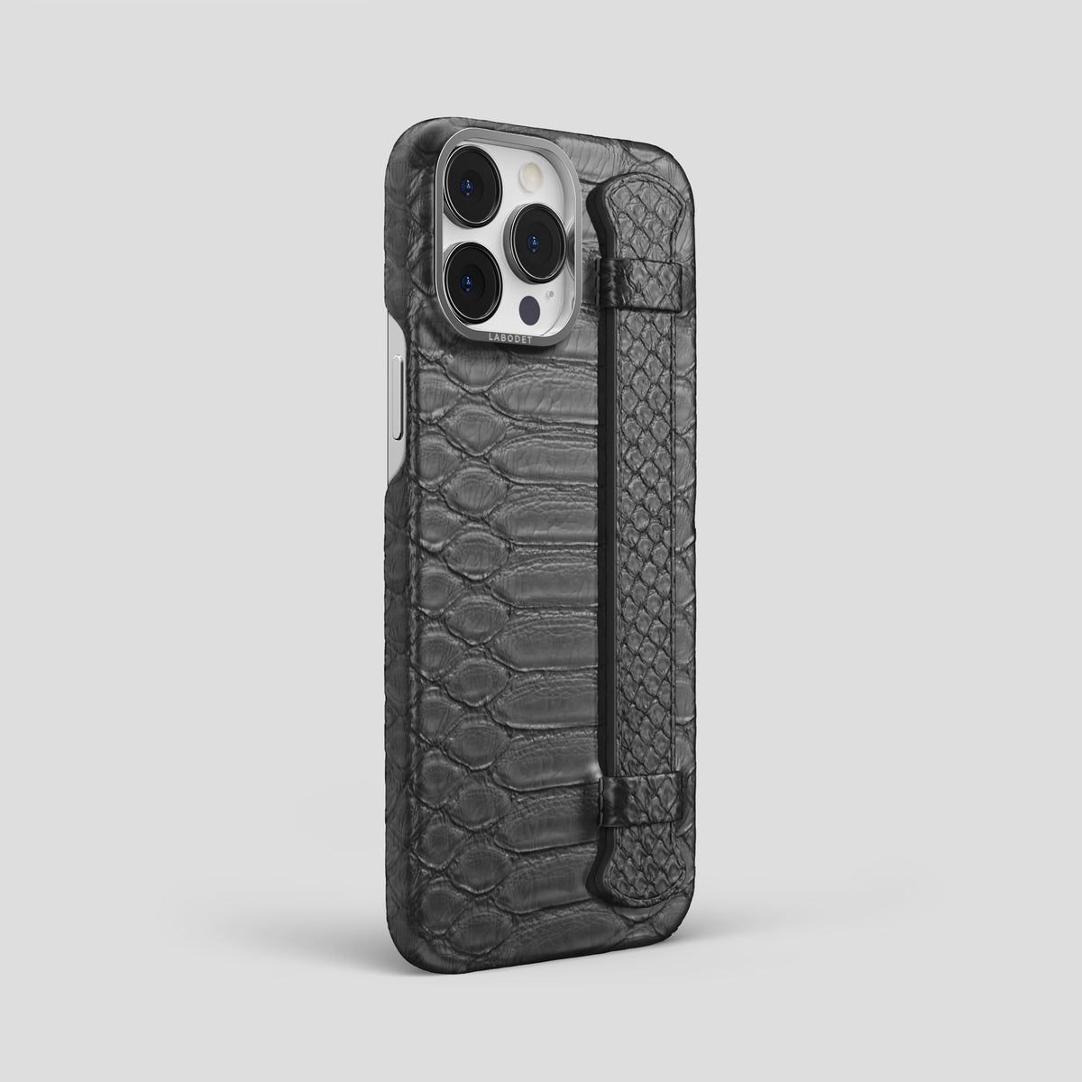 Grey iPhone 15 Pro Max Handle Case Python with Steel Metal -2 | Grey-Steel