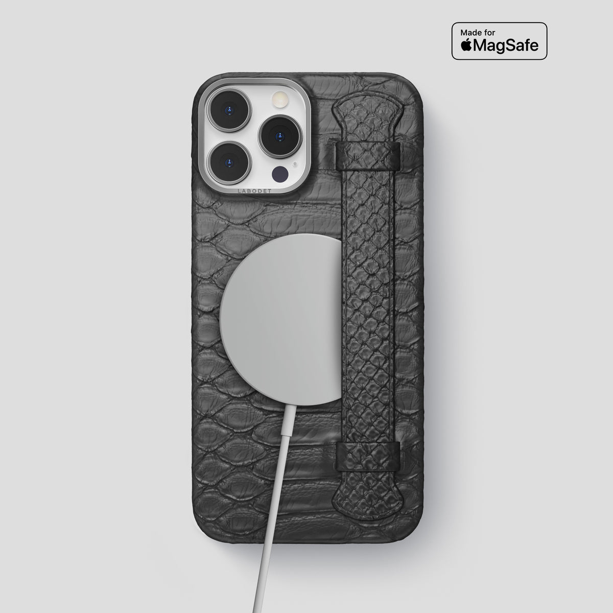 Grey iPhone 15 Pro Max Handle Case Python with Steel Metal -5 | Grey-Steel