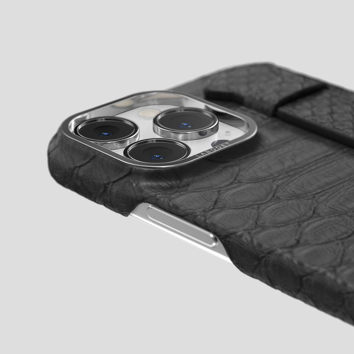 Grey iPhone 15 Pro Max Handle Case Python with Steel Metal -6 | Grey-Steel