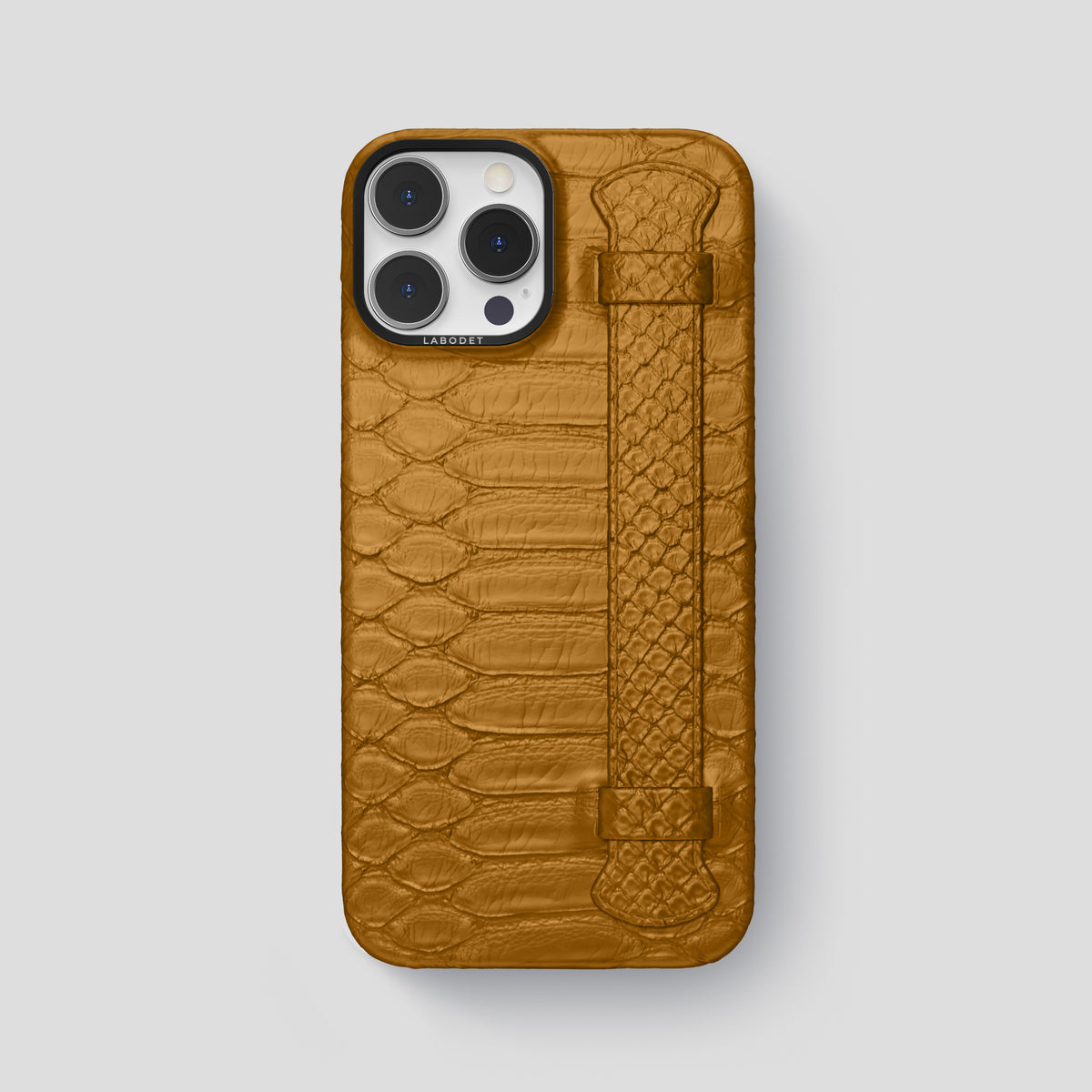 Honey iPhone 15 Pro Max Handle Case Python with Black Metal -1 | Honey-Black