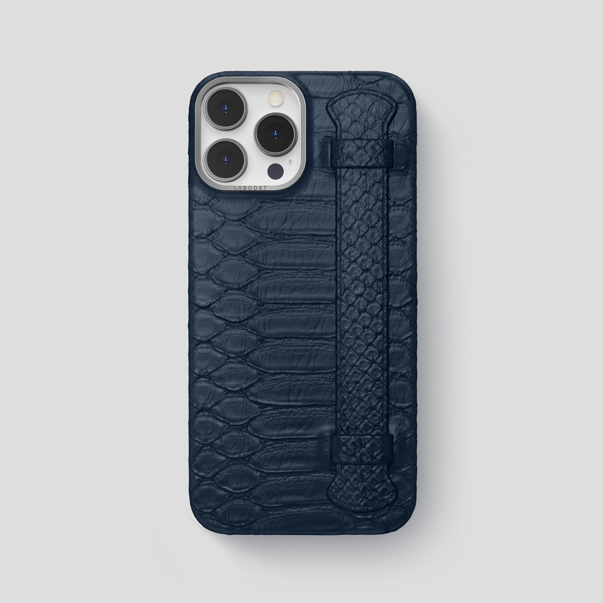 Royal Blue iPhone 15 Pro Max Handle Case Python with Steel Metal -1 | Royal-Blue-Steel