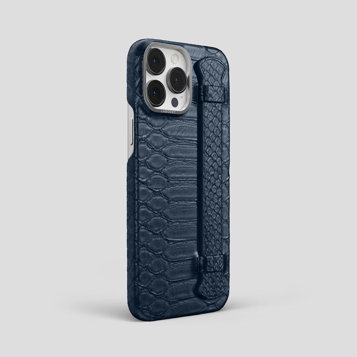 Royal Blue iPhone 15 Pro Max Handle Case Python with Steel Metal -2 | Royal-Blue-Steel