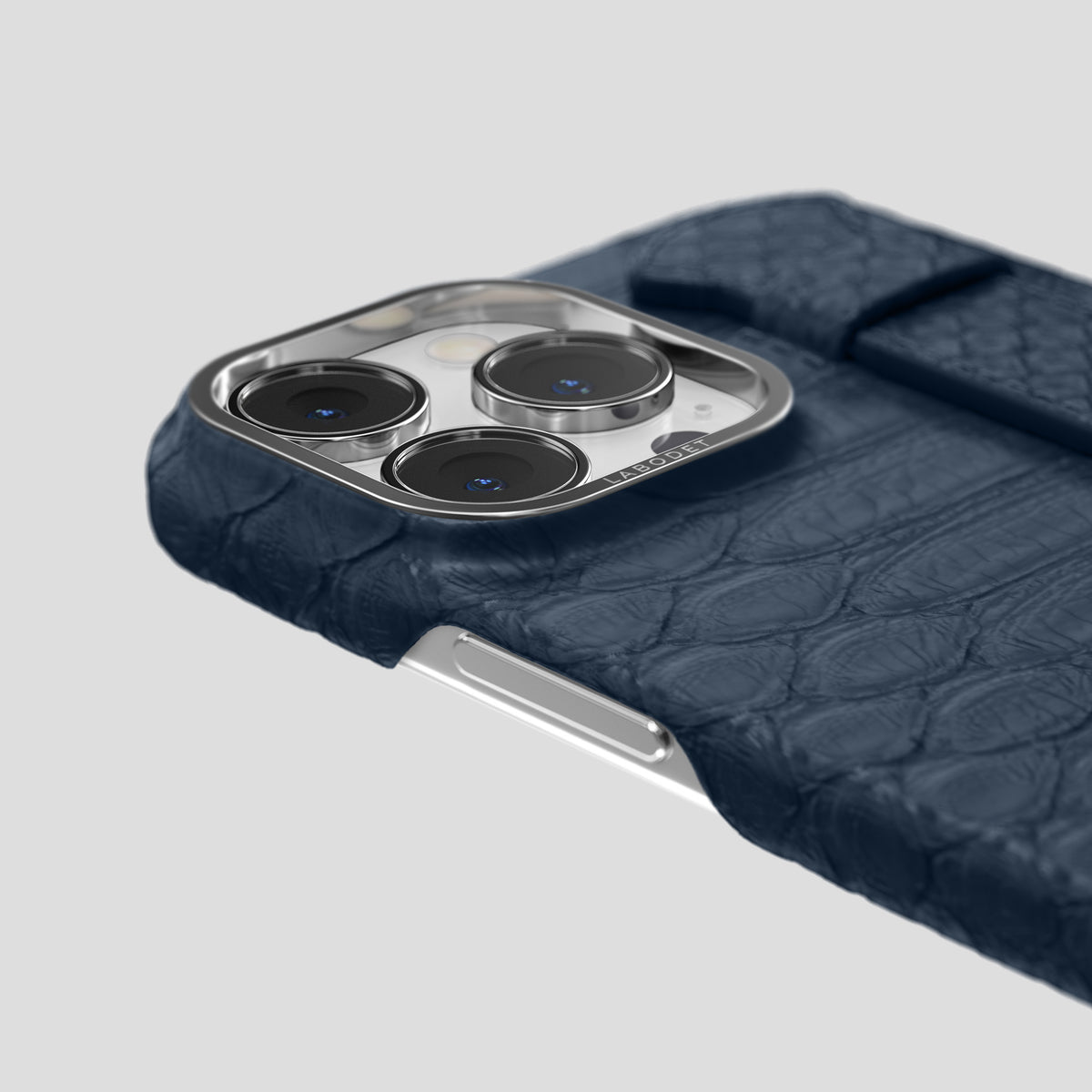 Royal Blue iPhone 15 Pro Max Handle Case Python with Steel Metal -6 | Royal-Blue-Steel