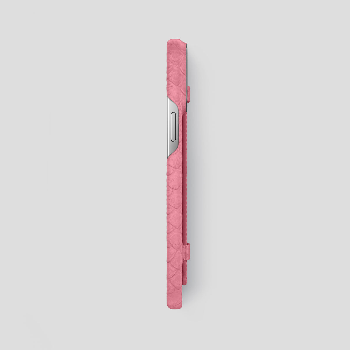Pink iPhone 15 Pro Max Handle Case Python with Steel Metal -3 | Pink-Steel