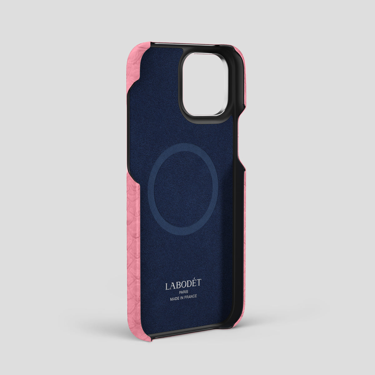 Pink iPhone 15 Pro Max Handle Case Python with Steel Metal -4 | Pink-Steel