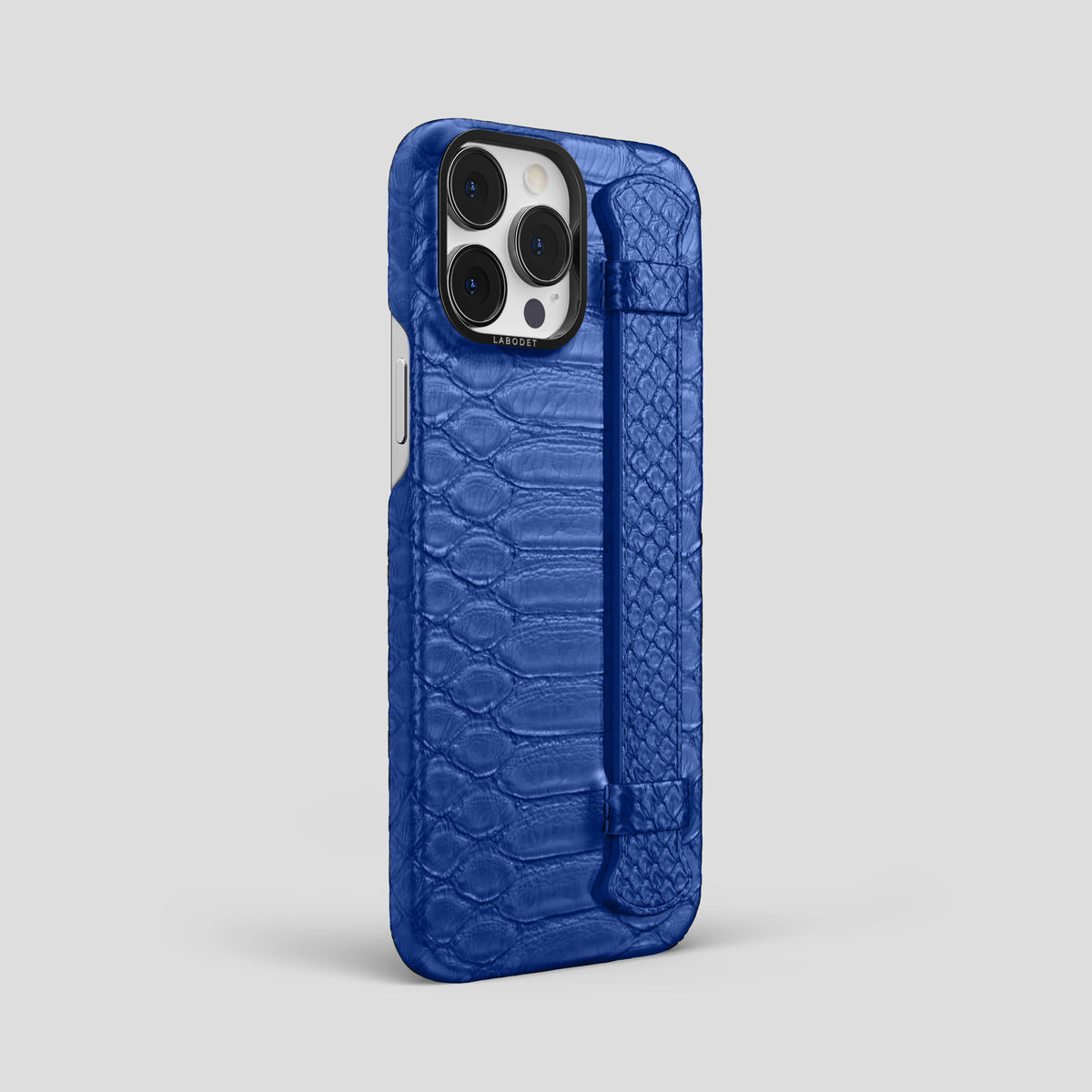 Royal Blue iPhone 15 Pro Max Handle Case Python with Black Metal -2 | Royal-Blue-Black