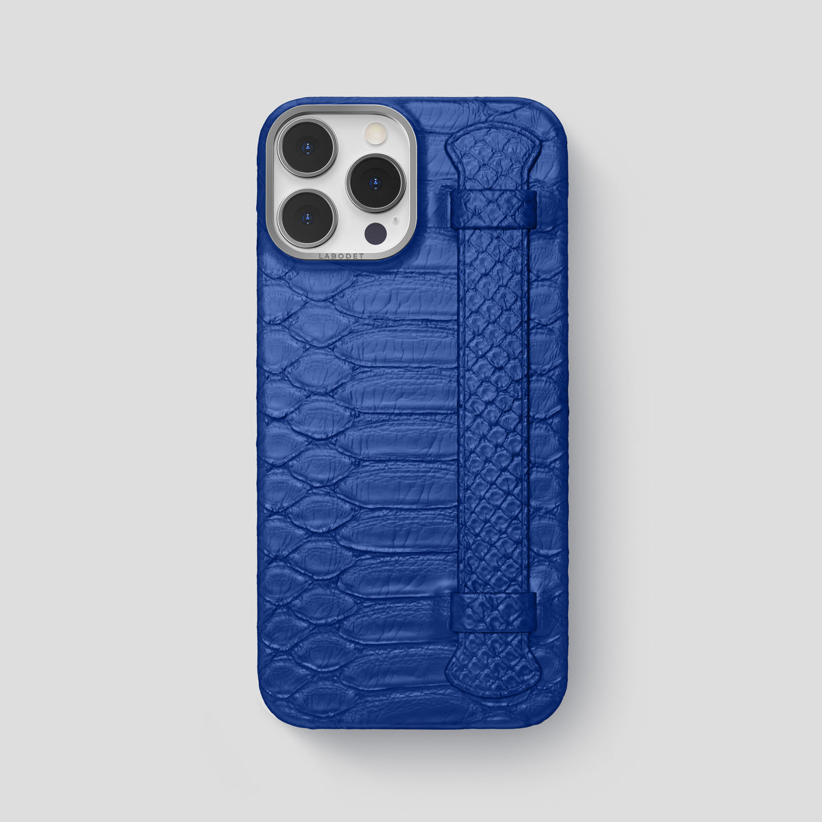 Royal Blue iPhone 15 Pro Max Handle Case Python with Steel Metal -1 | Royal-Blue-Steel