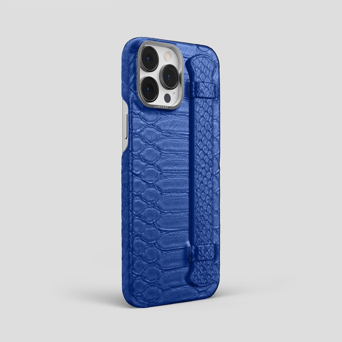 Royal Blue iPhone 15 Pro Max Handle Case Python with Steel Metal -2 | Royal-Blue-Steel