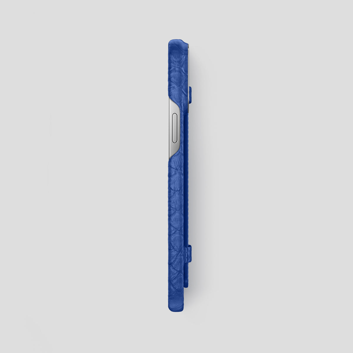 Royal Blue iPhone 15 Pro Max Handle Case Python with Steel Metal -3 | Royal-Blue-Steel