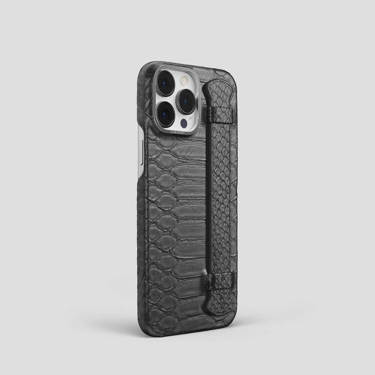 Grey iPhone 15 Pro Handle Case Python with Steel Metal -2 | Grey-Steel