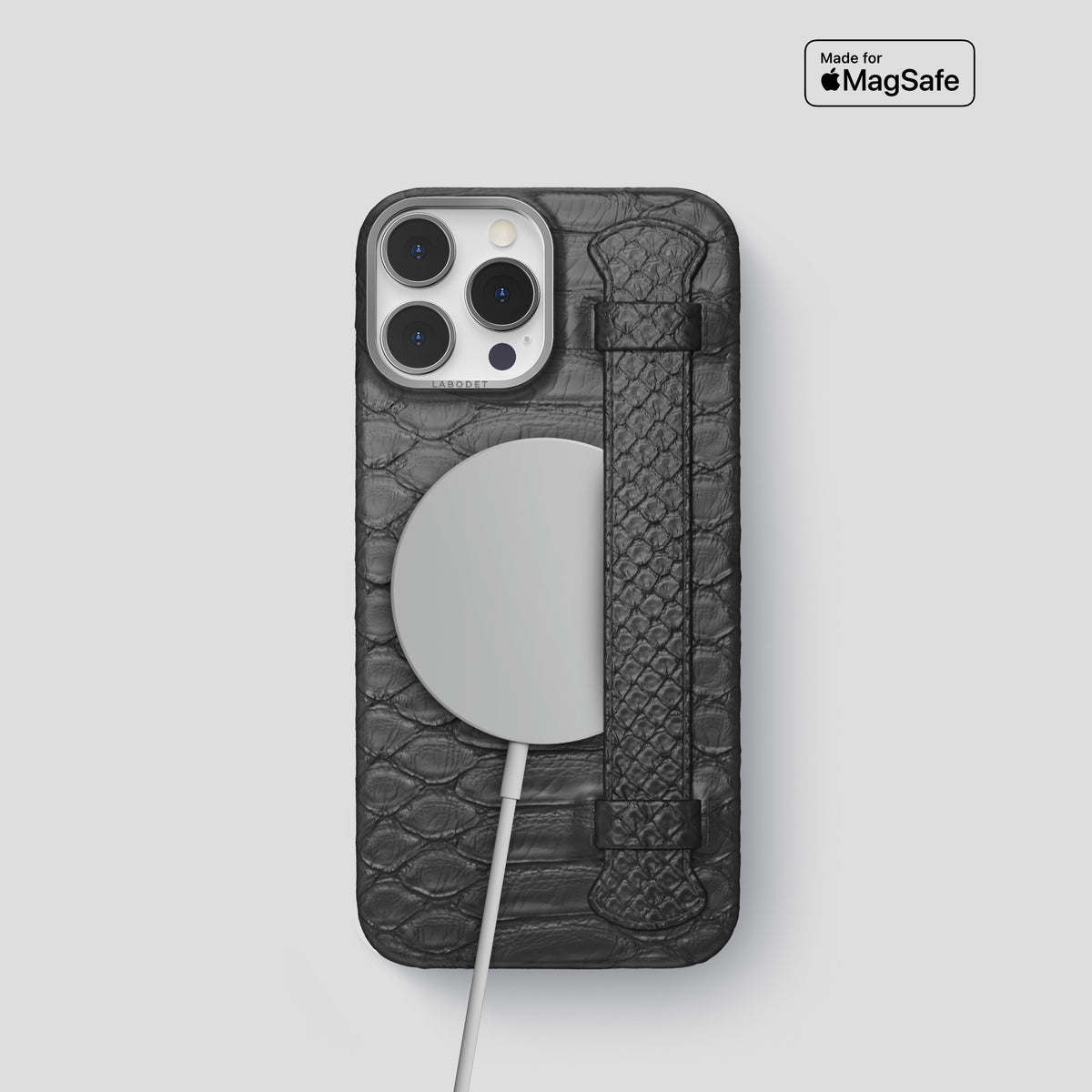 Grey iPhone 15 Pro Handle Case Python with Steel Metal -5 | Grey-Steel