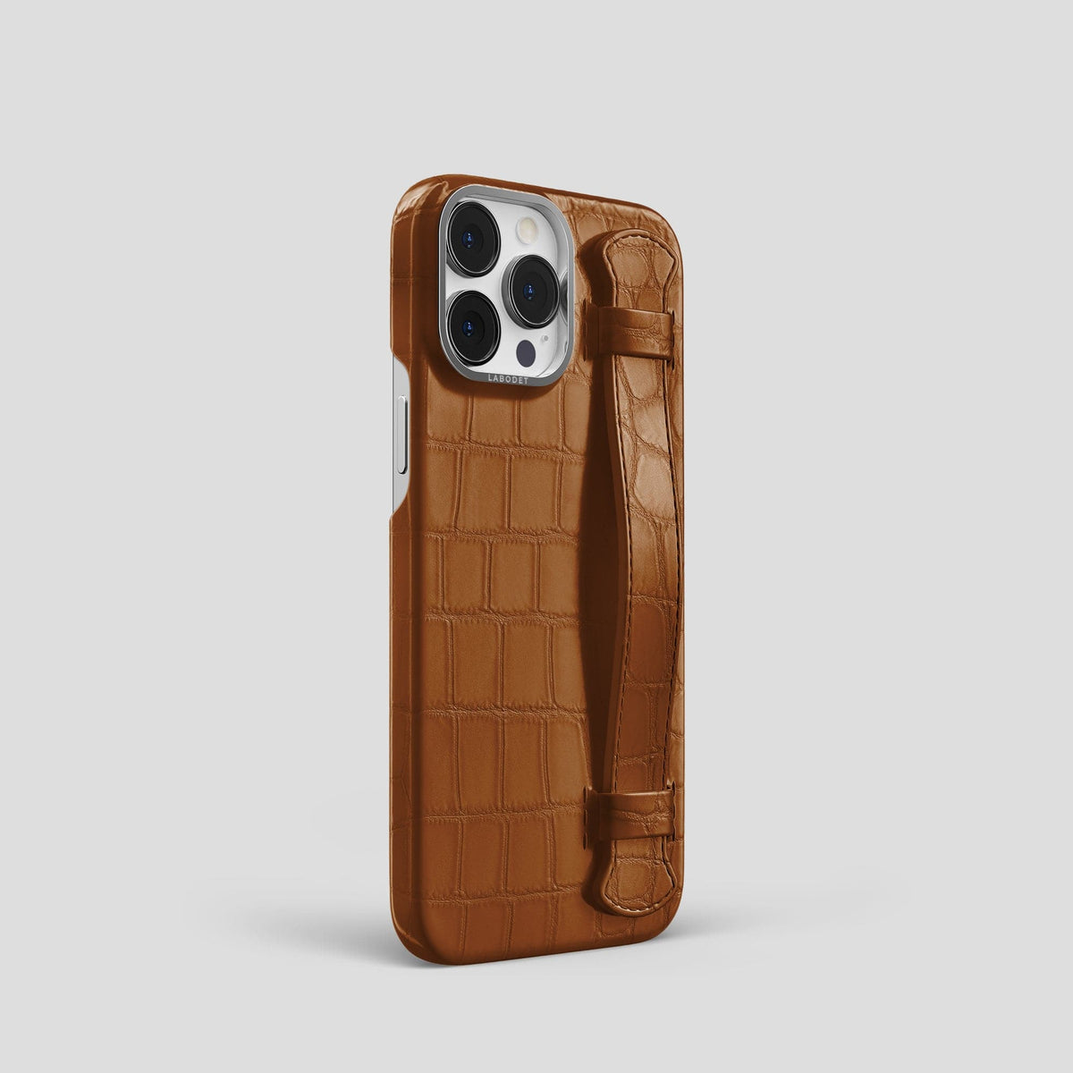 Honey iPhone 14 Pro Strap Case Alligator with Steel Metal -2 | Honey-Steel