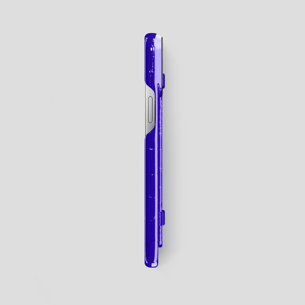 Royal Blue iPhone 14 Pro Max Strap Case Shiny Alligator with Black Metal -3 | Royal-Blue-Black