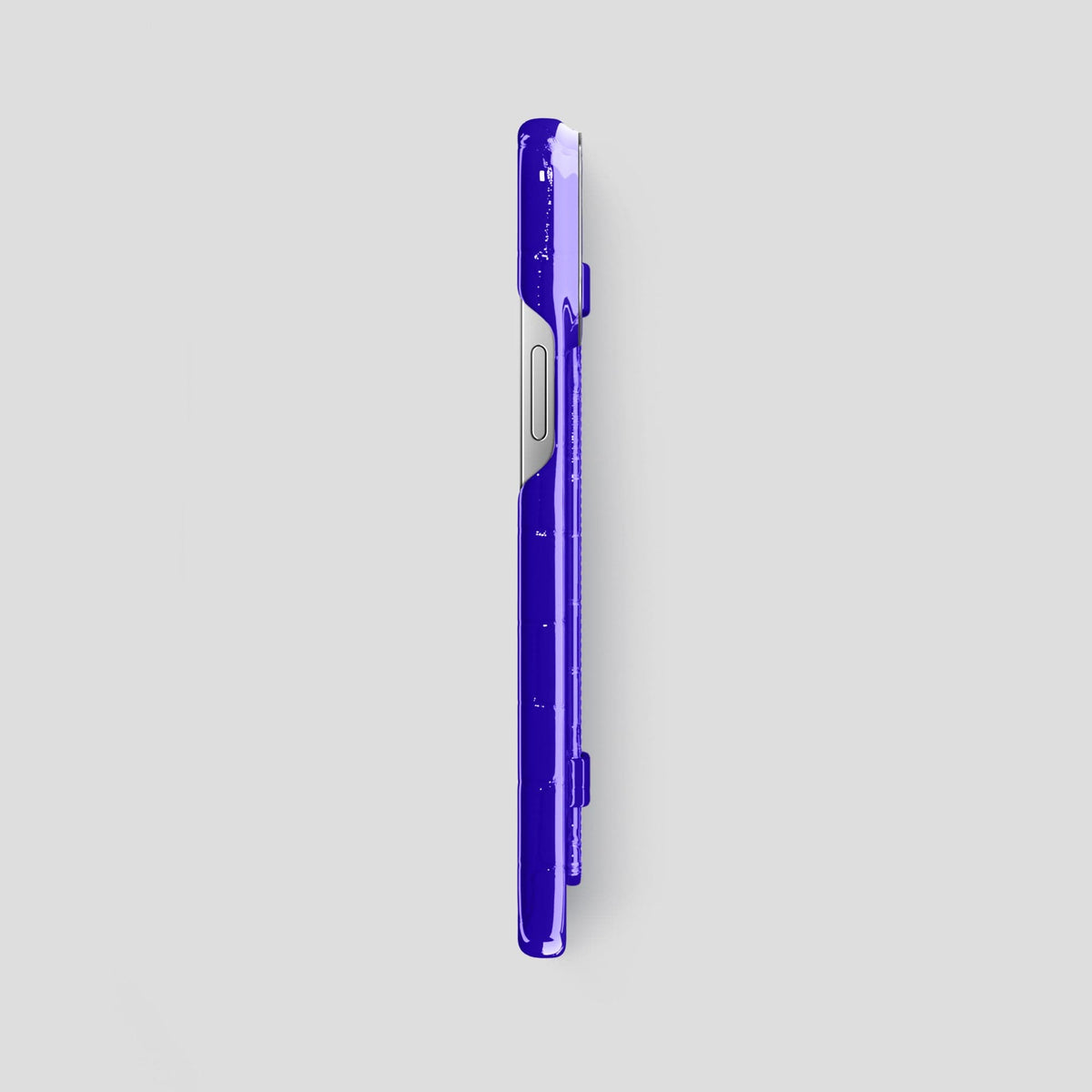 Royal Blue iPhone 14 Pro Max Strap Case Shiny Alligator with Steel Metal -3 | Royal-Blue-Steel
