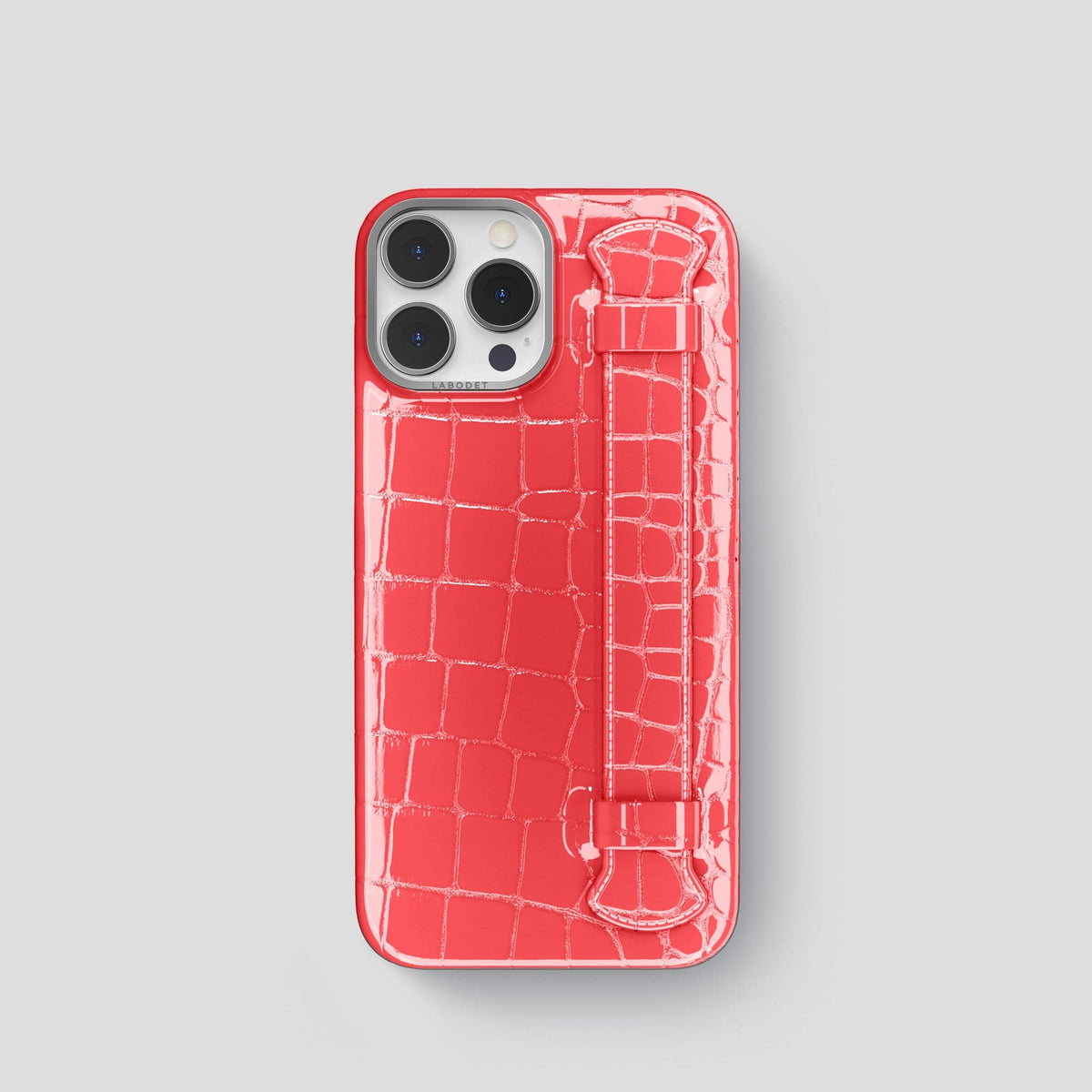 Papaya iPhone 14 Pro Max Strap Case Shiny Alligator with Steel Metal -1 | Papaya-Steel