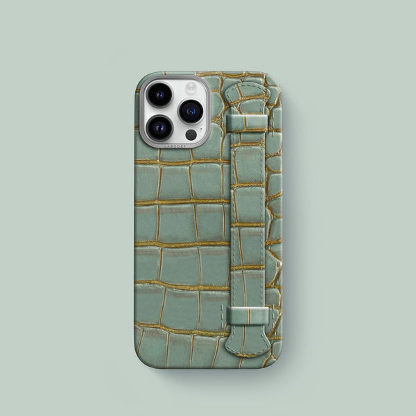 Handle Case Bayou Green For iPhone 15 Pro In Alligator