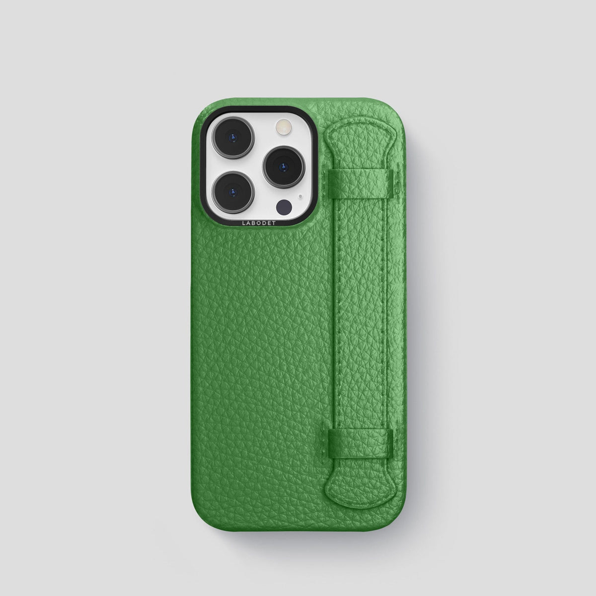 Herb iPhone 15 Pro Strap Case Calf with Black Metal -1 | Herb-Black
