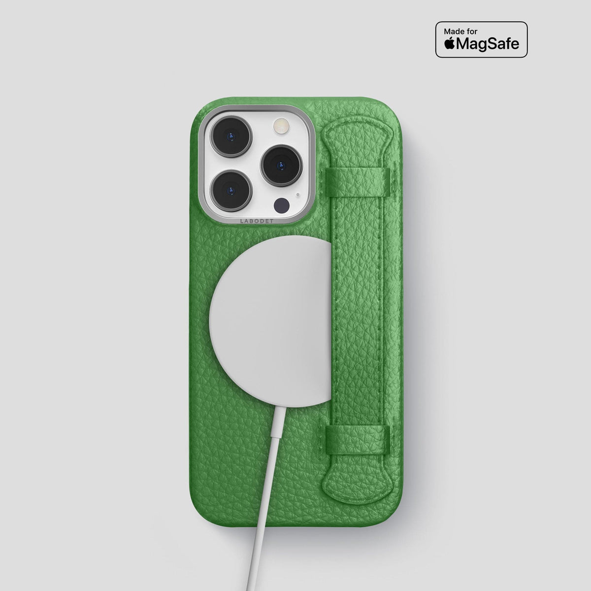 Herb iPhone 15 Pro Strap Case Calf with Steel Metal -5 | Herb-Steel