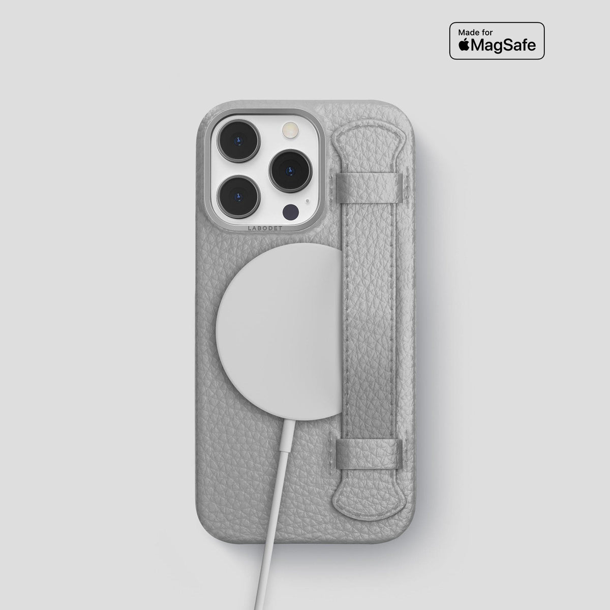 Nuage iPhone 15 Pro Strap Case Calf with Steel Metal -5 | Nuage-Steel