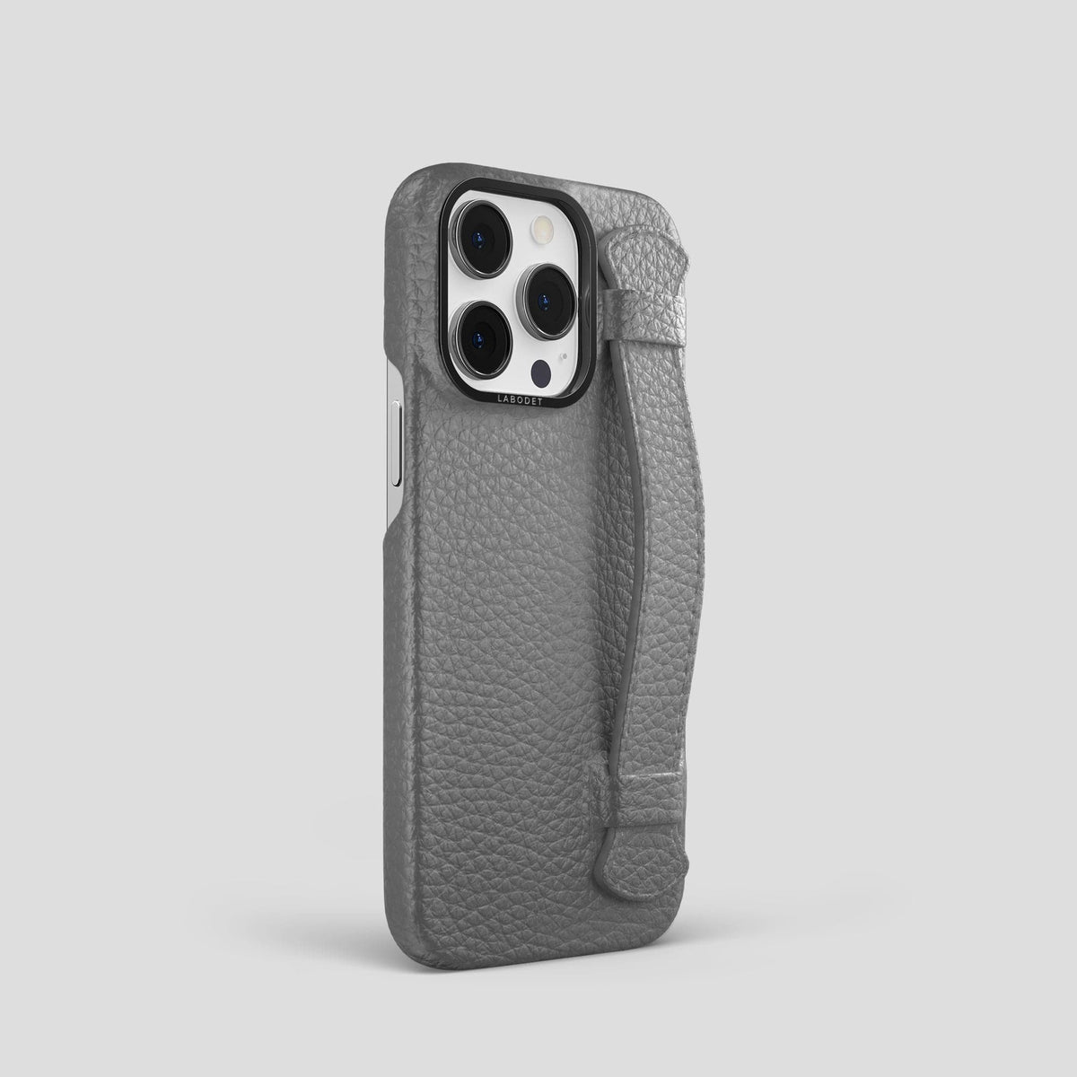 Souris iPhone 15 Pro Strap Case Calf with Black Metal -2 | Souris-Black