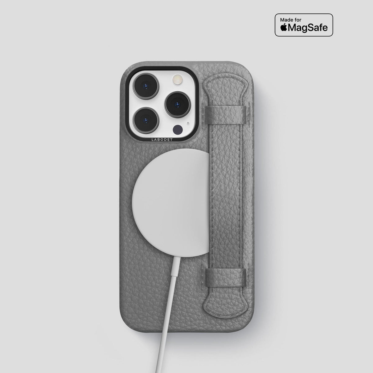 Souris iPhone 15 Pro Strap Case Calf with Black Metal -5 | Souris-Black