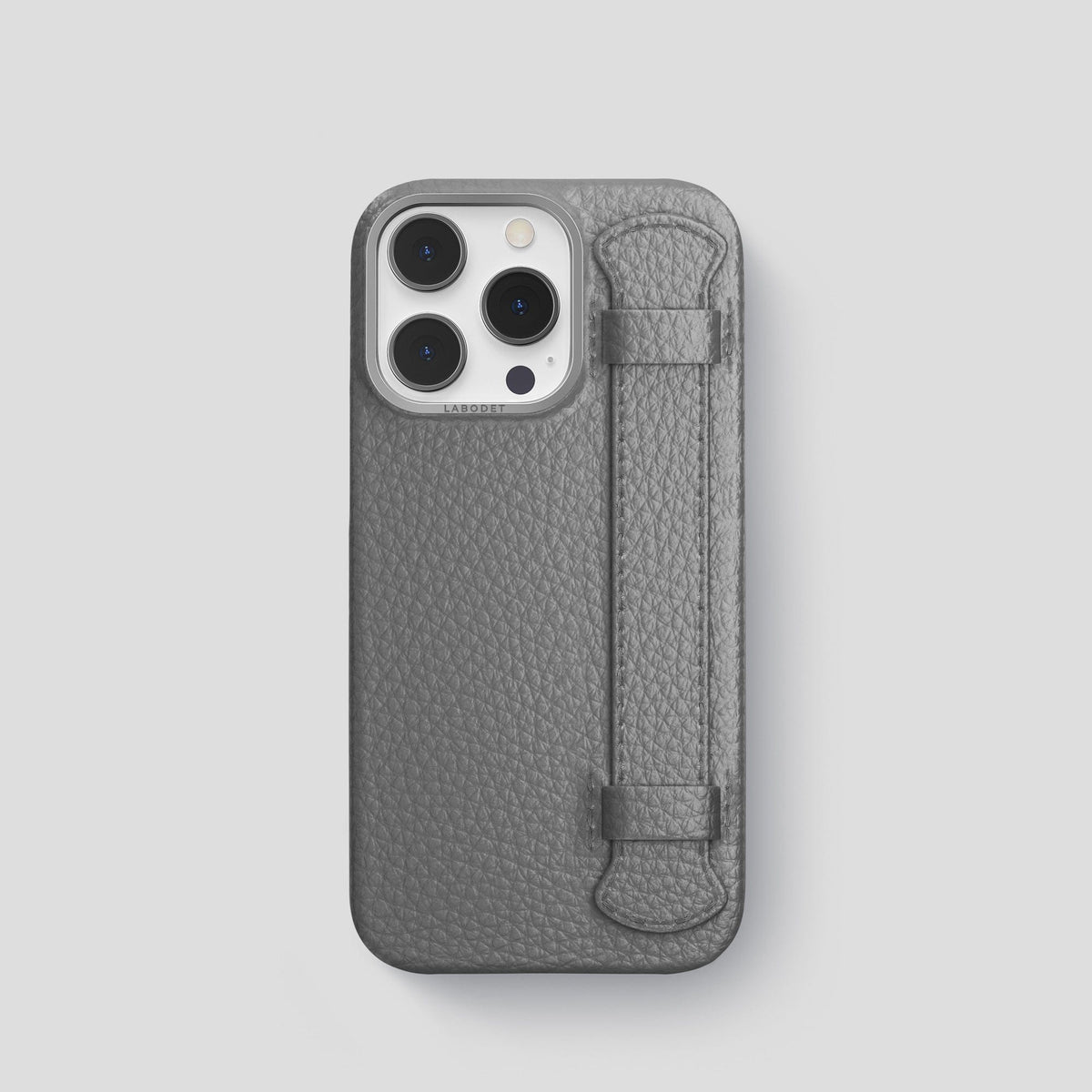 Souris iPhone 15 Pro Strap Case Calf with Steel Metal -1 | Souris-Steel