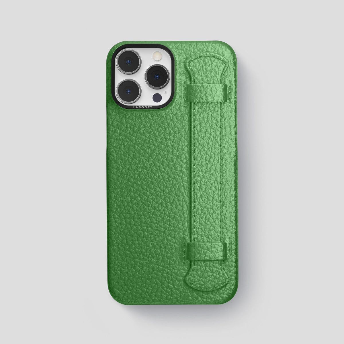 Herb iPhone 15 Pro Max Strap Case Calf with Black Metal -1 | Herb-Black