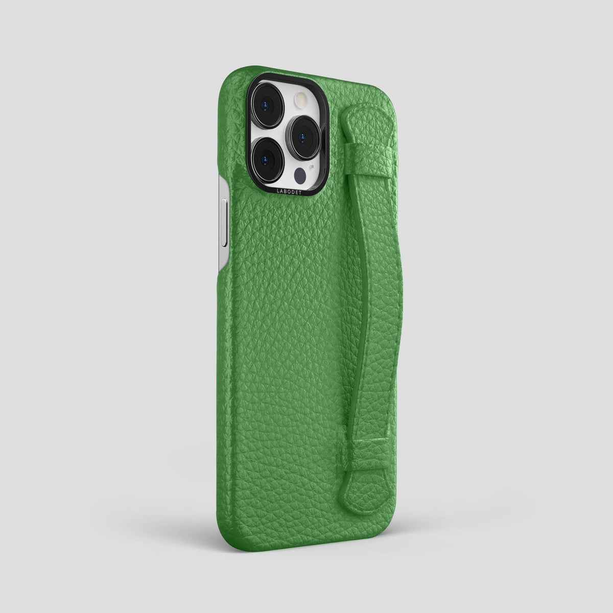 Herb iPhone 15 Pro Max Strap Case Calf with Black Metal -2 | Herb-Black