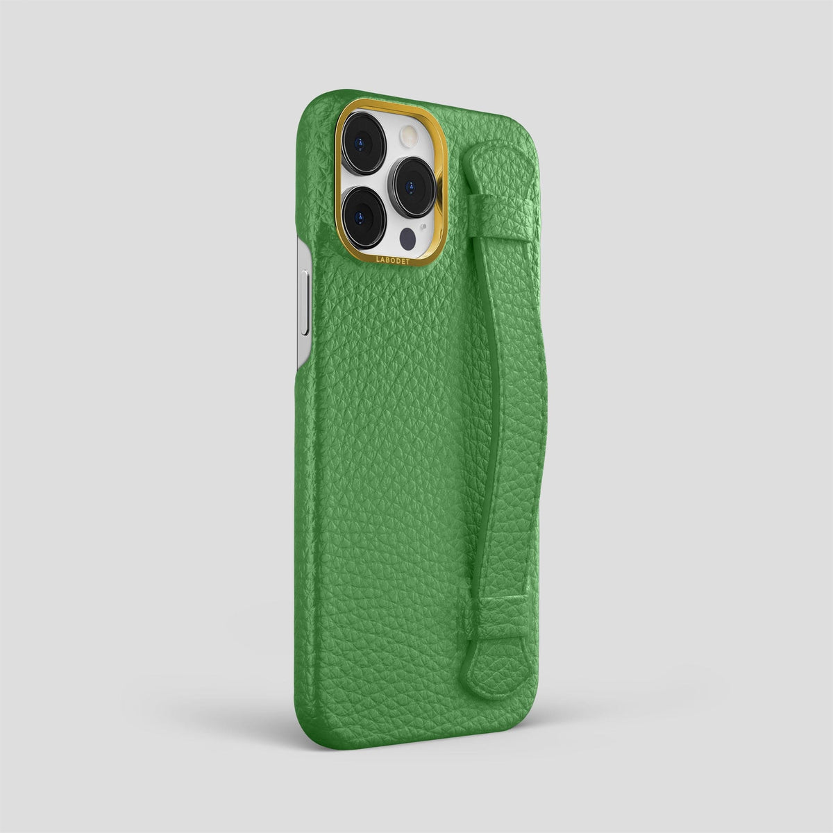 Herb iPhone 15 Pro Max Strap Case Calf with Gold Metal -2 | Herb-Gold
