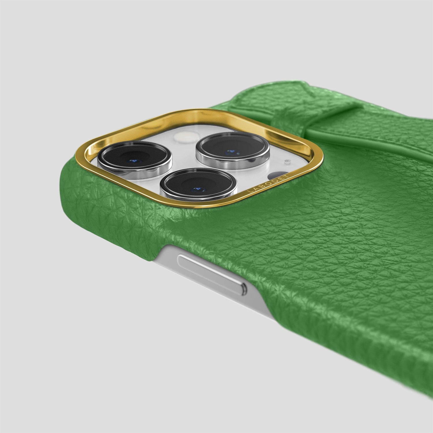 Herb iPhone 15 Pro Max Strap Case Calf with Gold Metal -6 | Herb-Gold