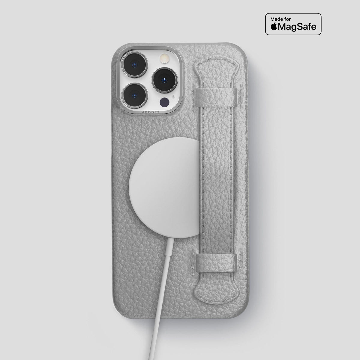 Nuage iPhone 15 Pro Max Strap Case Calf with Steel Metal -5 | Nuage-Steel