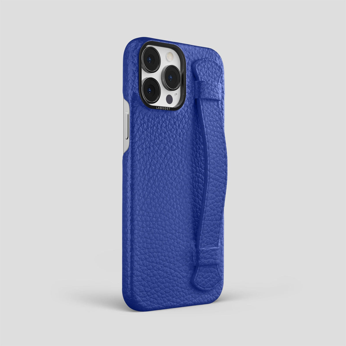 Royal Blue iPhone 15 Pro Max Strap Case Calf with Black Metal -2 | Royal-Blue-Black