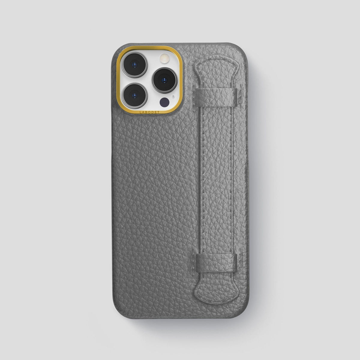Souris iPhone 15 Pro Max Strap Case Calf with Gold Metal -1 | Souris-Gold