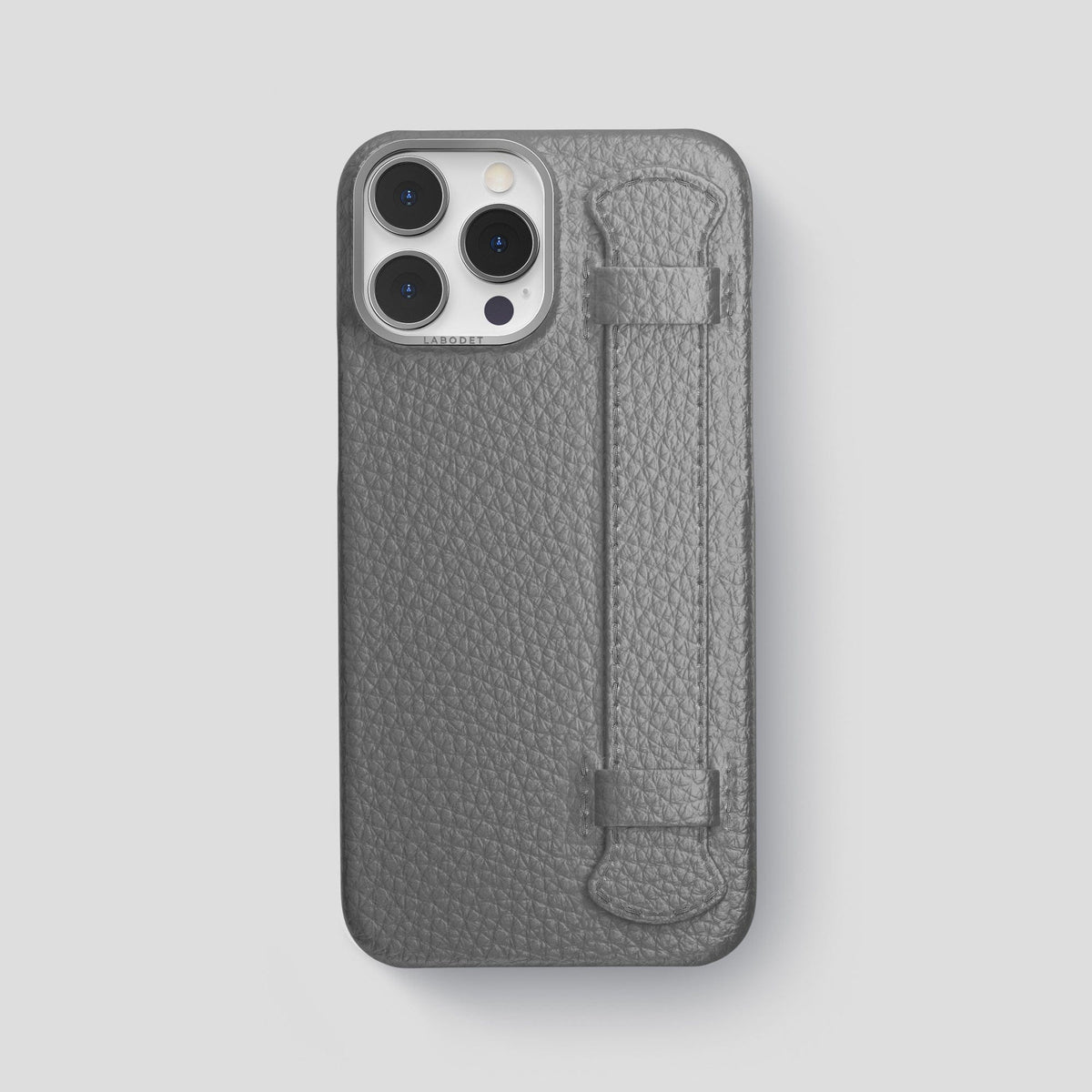 Souris iPhone 15 Pro Max Strap Case Calf with Steel Metal -1 | Souris-Steel