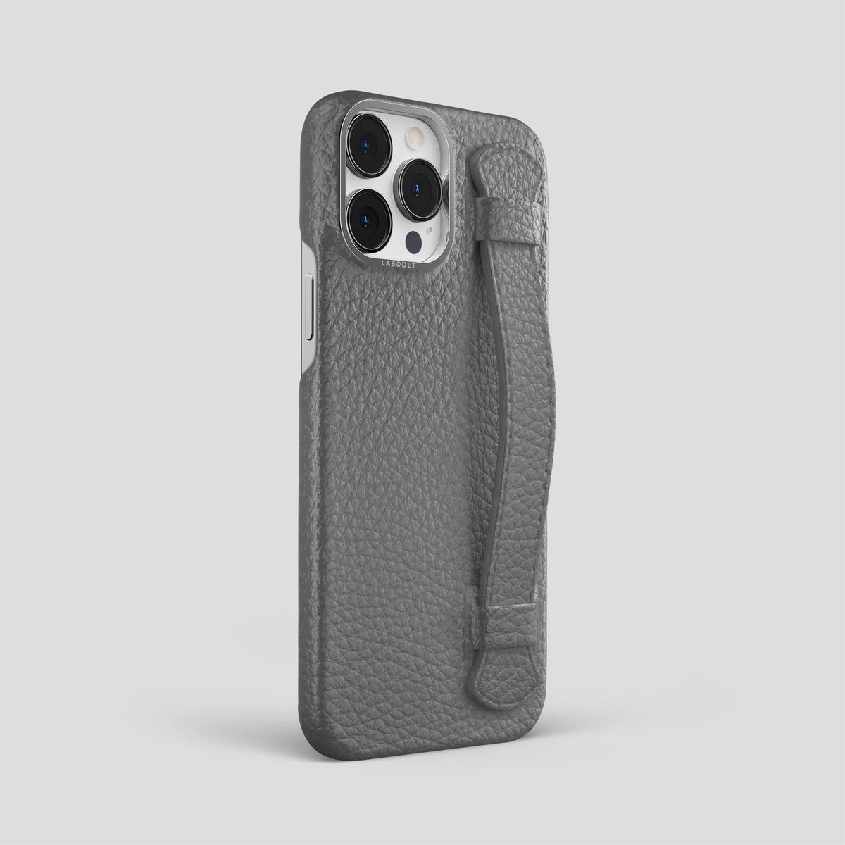 Souris iPhone 15 Pro Max Strap Case Calf with Steel Metal -2 | Souris-Steel