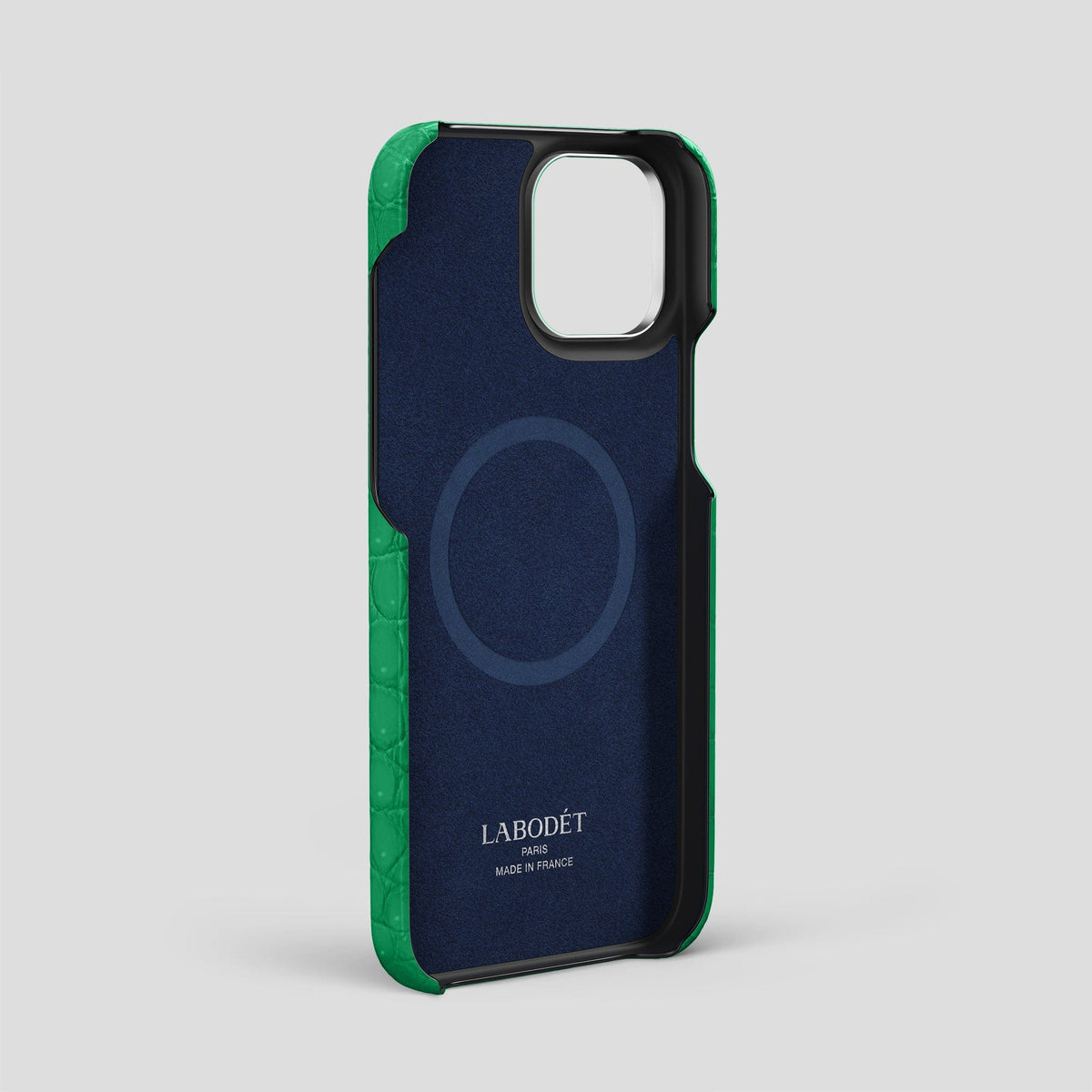 Cactus-Green iPhone 15 Pro Max Strap Case Porosus Crocodile with Steel Metal -4 | Cactus-Green-Steel