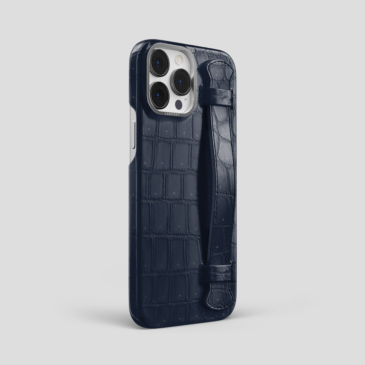 Deep Blue Sea iPhone 15 Pro Max Strap Case Porosus Crocodile with Steel Metal -2 | Deep-Blue-Sea-Steel