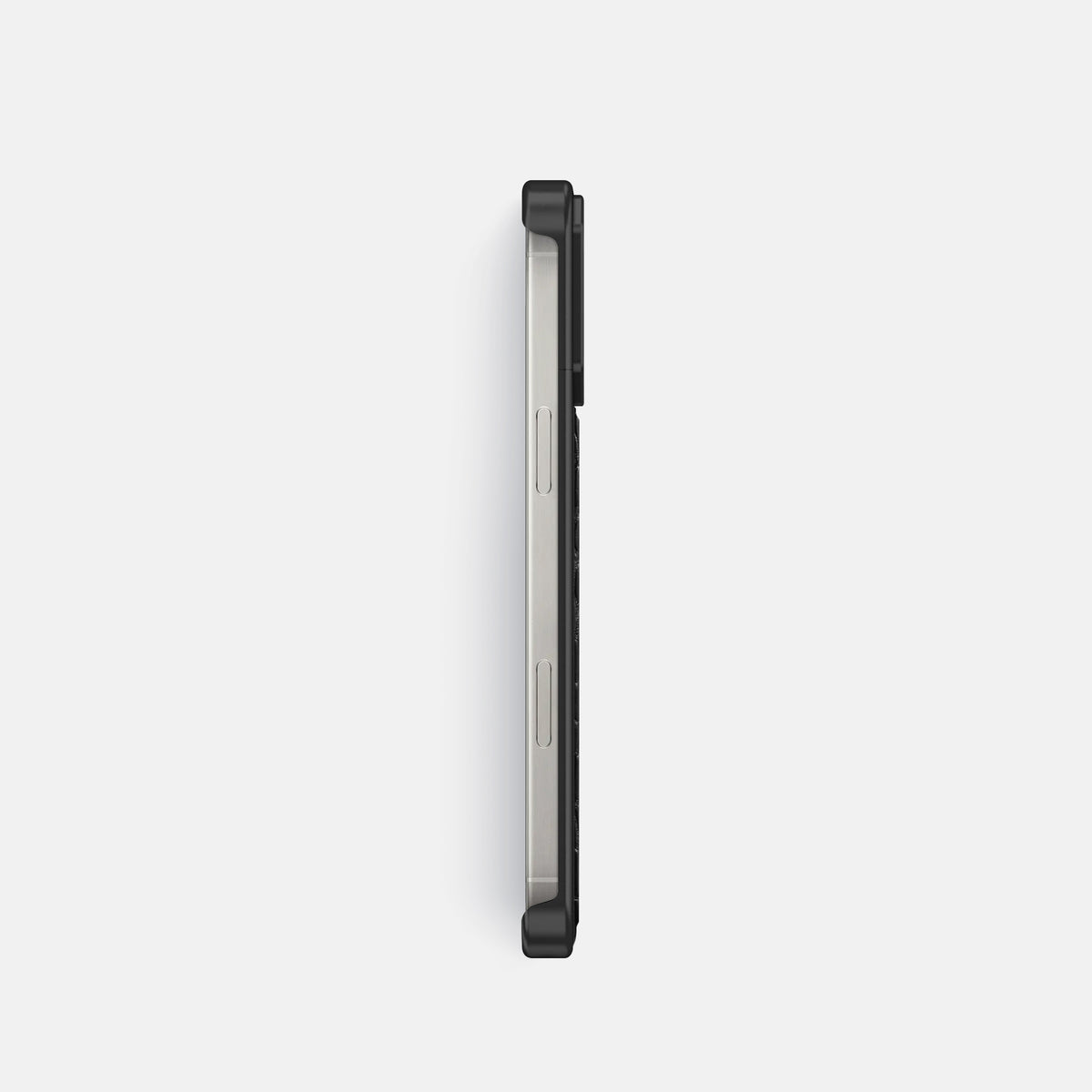 Black iPhone 16 Pro Cyber Case In Alligator with Black Metal -3 | Black-Black