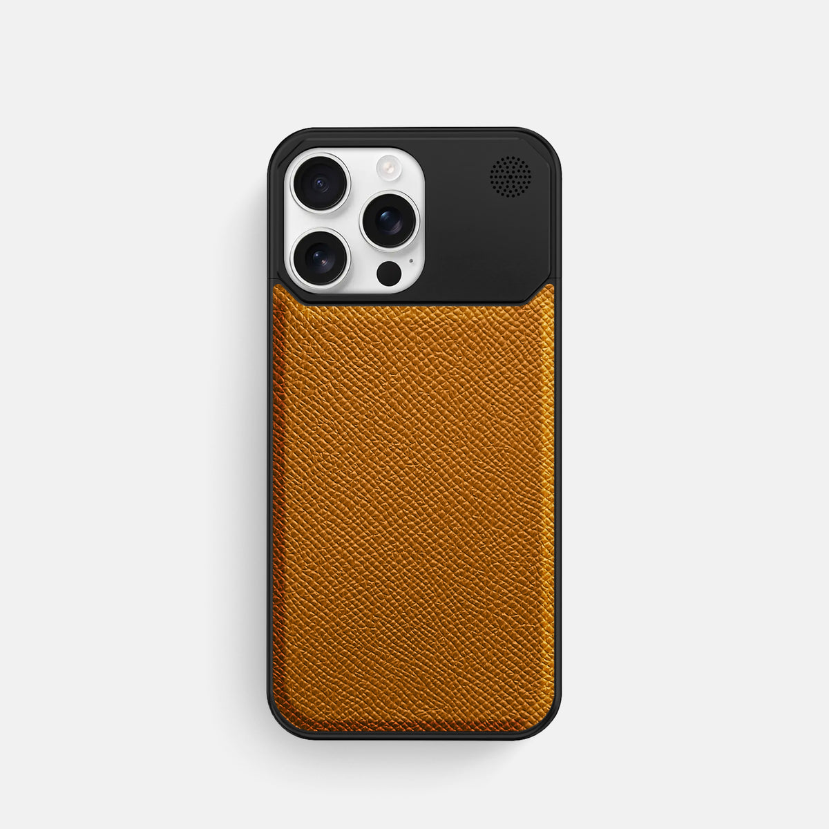 Whiskey iPhone 16 Pro Cyber Case Epsom-Calf with Black Metal -1 | Whiskey-Black