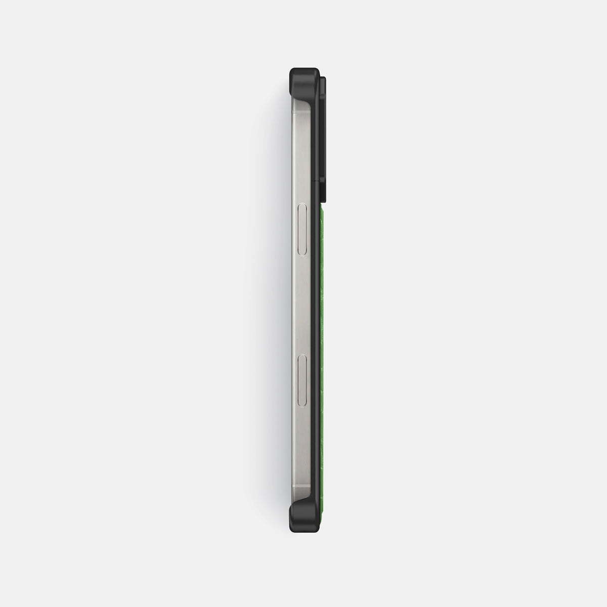 Apple-Green iPhone 16 Pro Max Cyber Case In Alligator with Black Metal -3 | Apple-Green-Black
