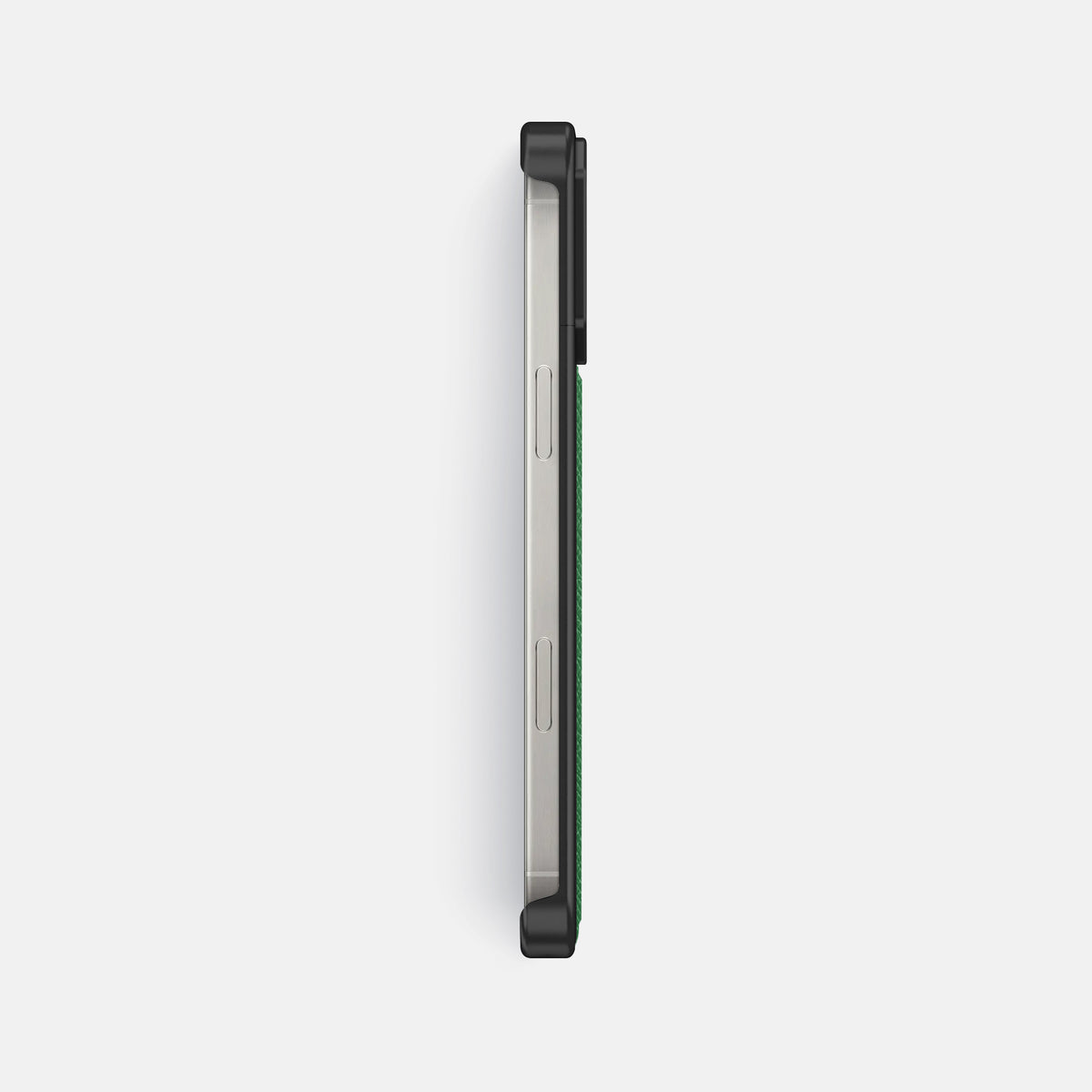 Grass-Green iPhone 16 Pro Max Cyber Case Epsom-Calf with Black Metal -3 | Grass-Green-Black