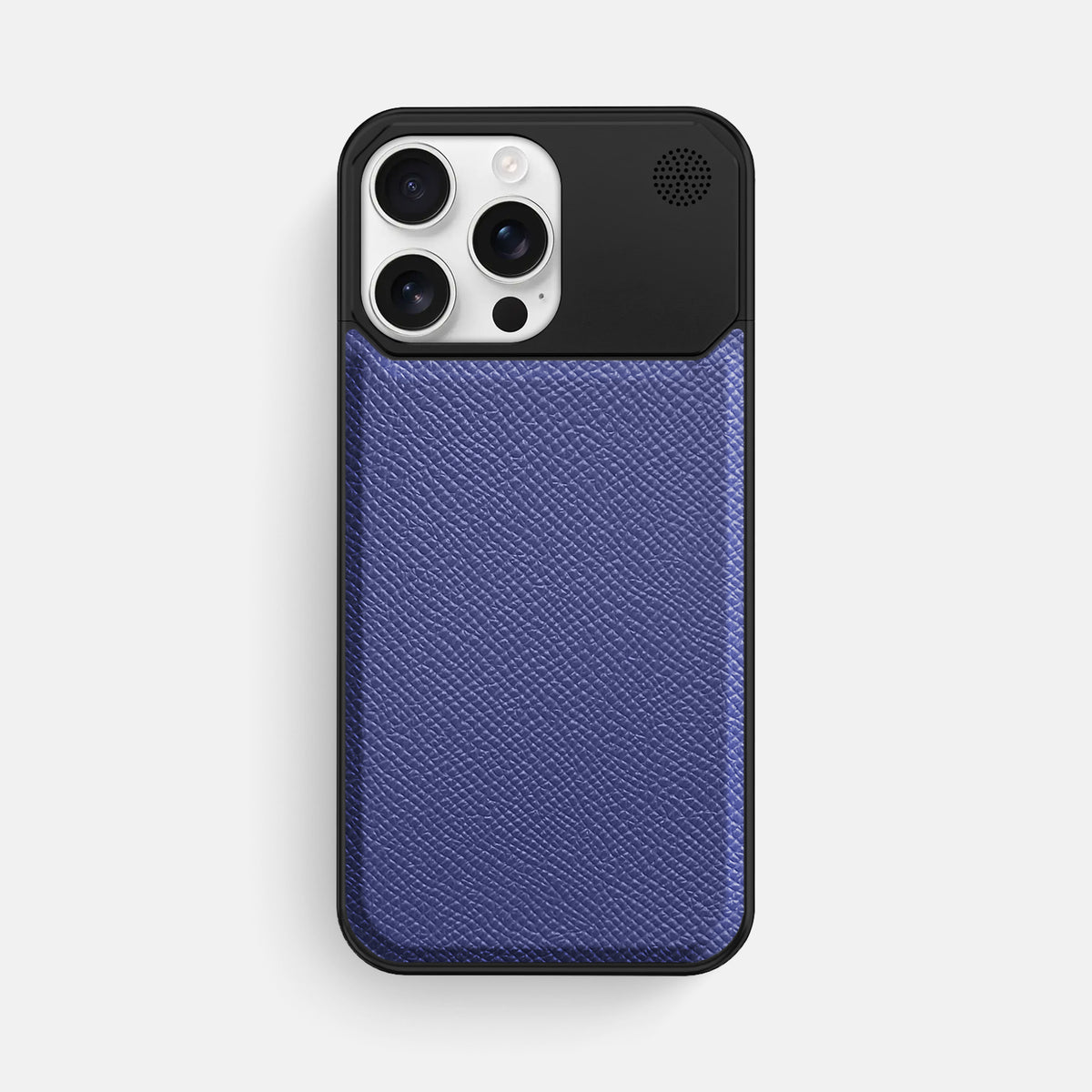 Purple iPhone 16 Pro Max Cyber Case Epsom-Calf with Black Metal -1 | Purple-Black