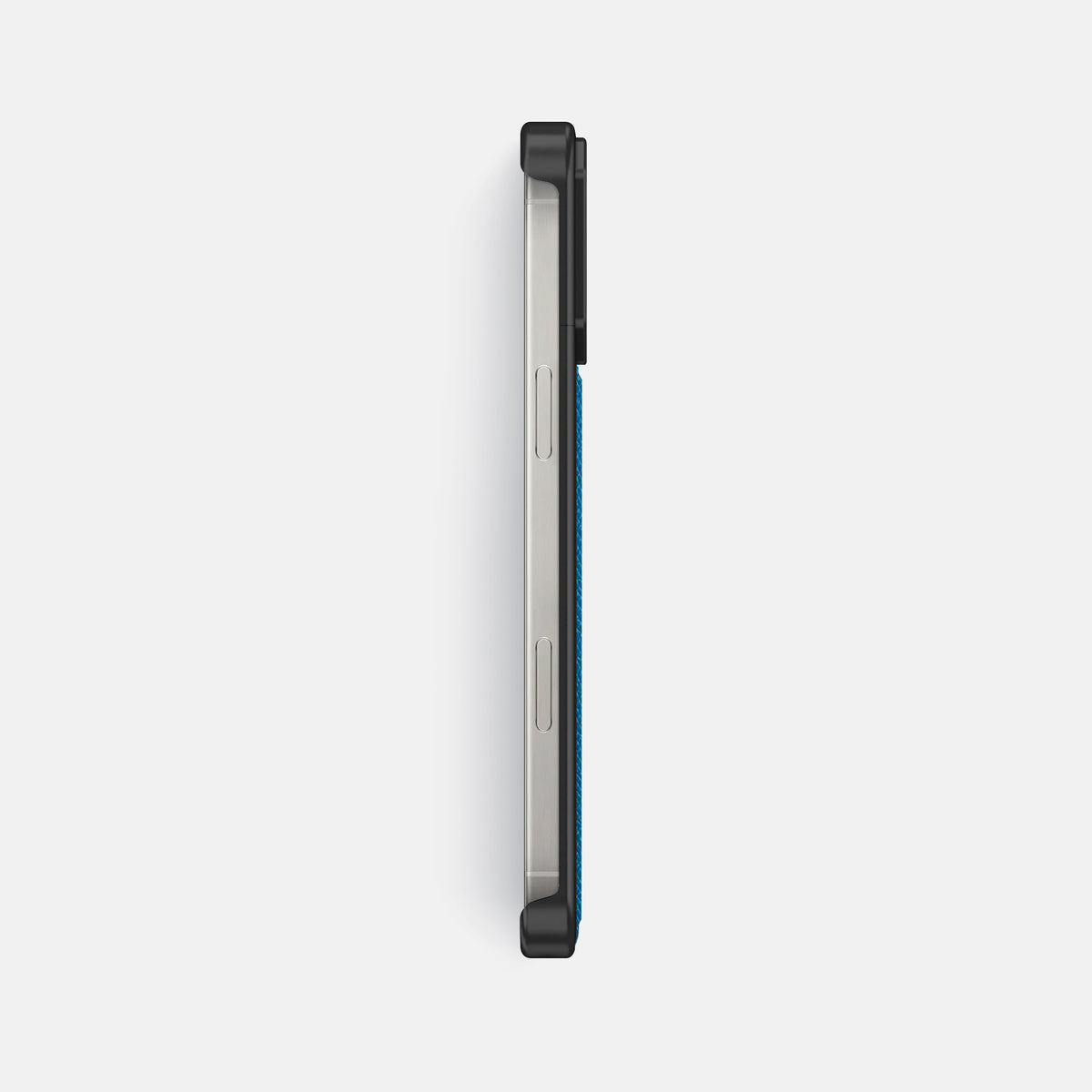 Sky-Blue iPhone 16 Pro Max Cyber Case Epsom-Calf with Black Metal -3 | Sky-Blue-Black